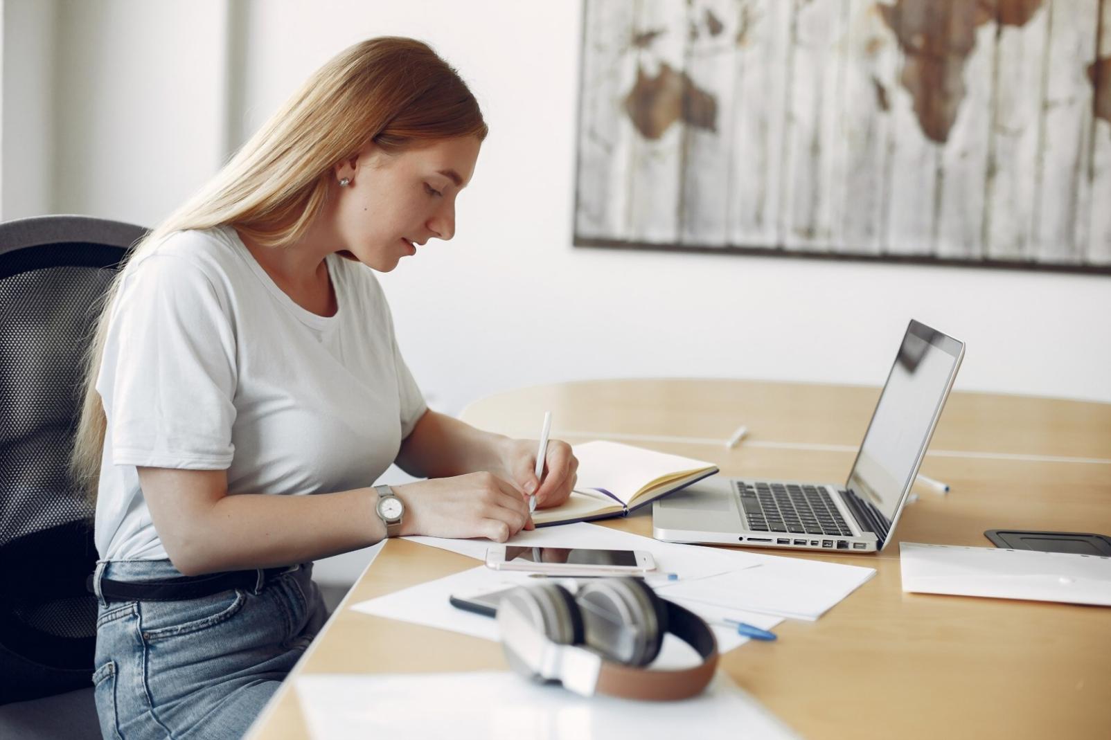 Financial planning materials and documents on desk
